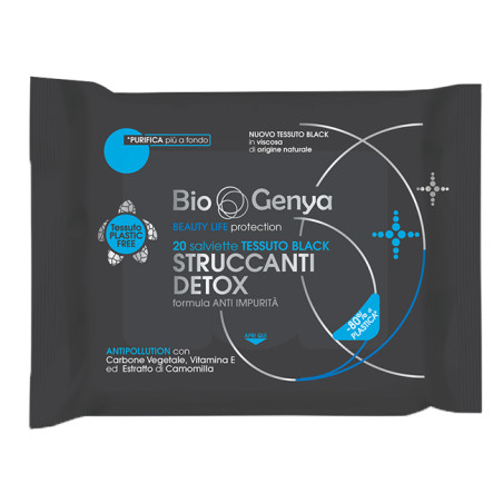 BIOGENYA BEAUTY LIFE PROTECTION 20 SALVIETTE TESSUTO BLACK STRUCCANTI DETOX