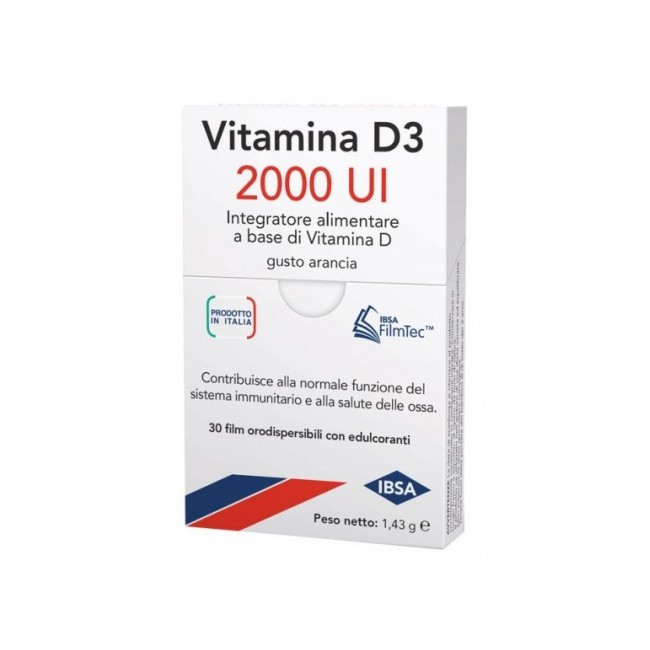 Confezione da 30 film orodisperdibili di   Ibsa Vitamina d3