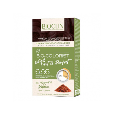 BIOCLIN BIO COLOR FAST&PERFECTION 6,66 BIONDO SCURO ROSSO INTENSO CREMA COLORANTE 60 ML + RIVELATORE IN CREMA 60 ML + BIO SHAMPO