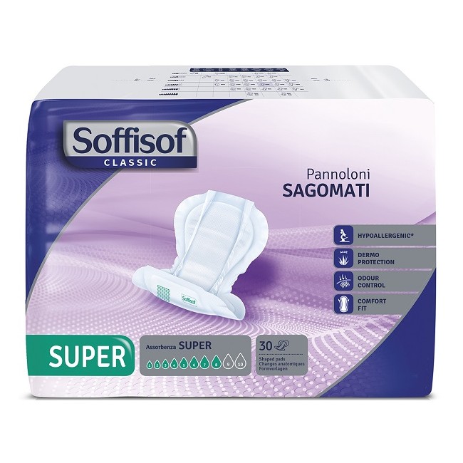 PANNOLONE SOFFISOF CLASSIC SAGOMATO SUPER 30 PEZZI