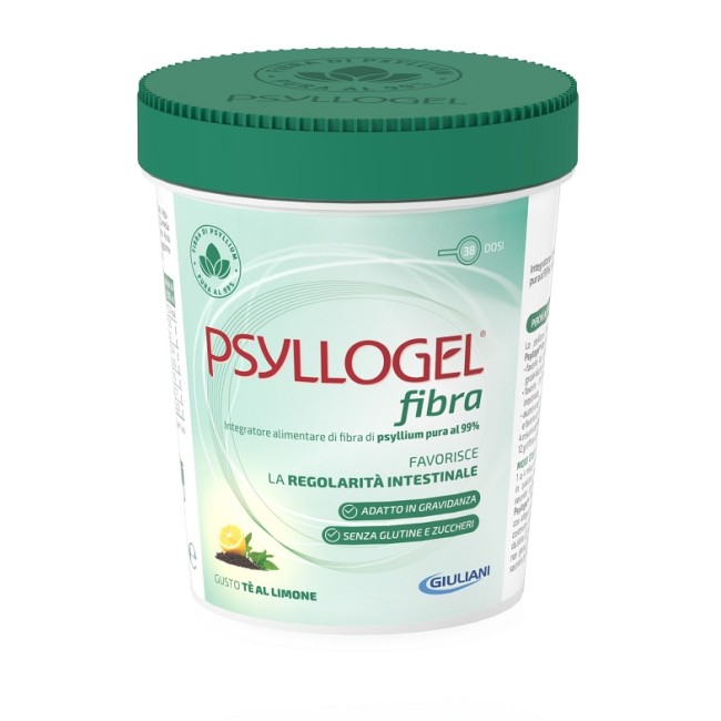 Vaso da 170 grammi di Psyllogel te al limone integratore per la stitichezza