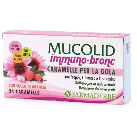 MUCOLID BRONC IMMUNO 24 CARAMELLE GUSTO ARANCIA