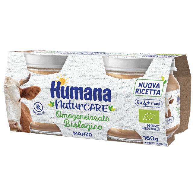 HUMANA OMOGENEIZZATO MANZO BIOLOGICO 2 PEZZI 80 G