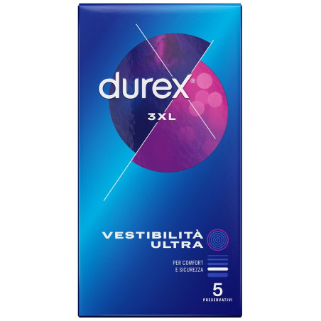 PRESERVATIVO DUREX 3XL VESTIBILITA' ULTRA 5 PEZZI