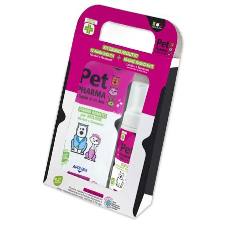 PET IN PHARMA KIT BAGNO ASCIUTTO 12 PANNI + 1 MOUSSE IGIENIZZANTE