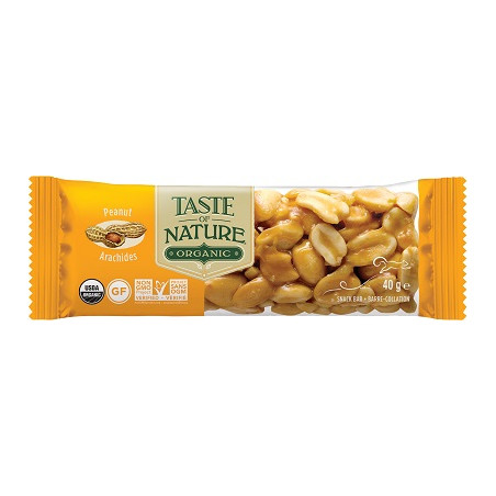 TASTE OF NATURE BARRETTA ALLE ARACHIDI BIO VEGAN AD ALTO CONTENUTO DI FIBRE 40 G