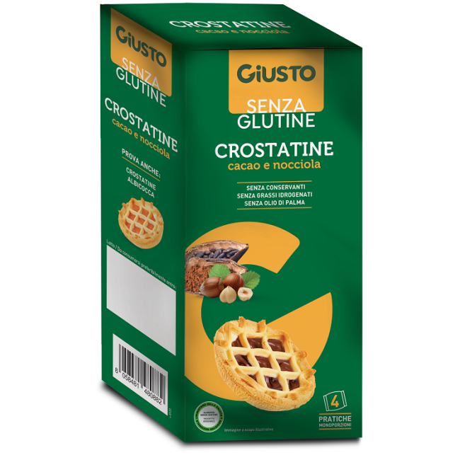 GIUSTO SENZA GLUTINE CROSTATINA CACAO NOCCIOLE 4 PEZZI DA 45 G