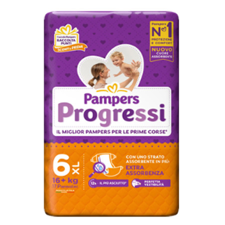 PAMPERS PROGRESSI XL 17 PEZZI