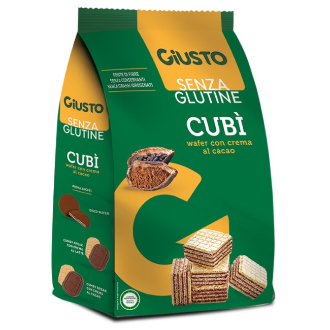 GIUSTO SENZA GLUTINE CUBI' WAFER CACAO 250 G