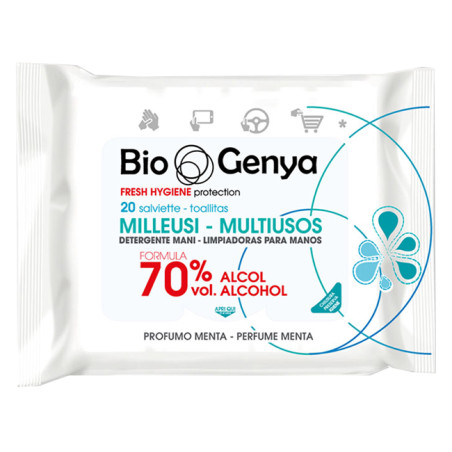 BIOGENYA MILLEUSI IGIENIZZANTI 70% ALCOOL SALVIETTE 20 PEZZI