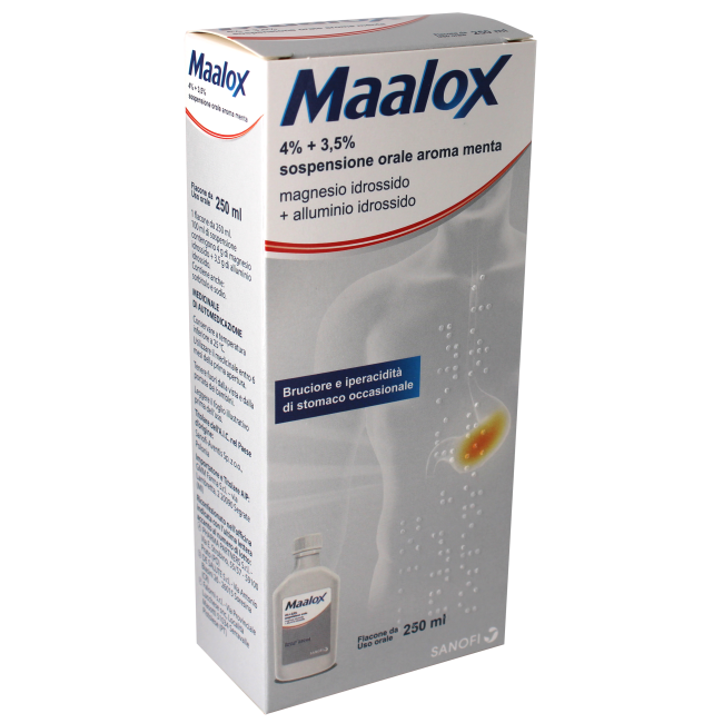 MAALOX*OS SOSP 250ML 4%+3,5%