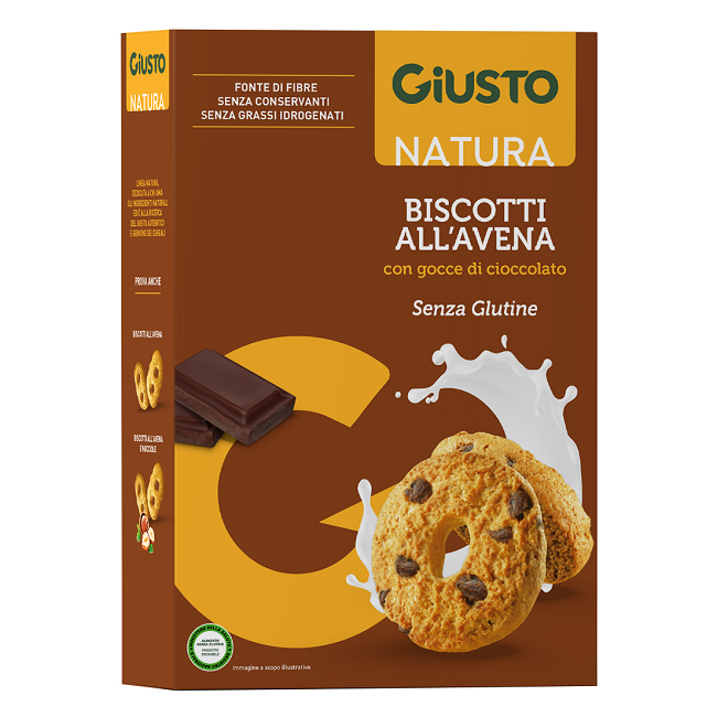 GIUSTO SENZA GLUTINE BISCOTTI AVENA GOCCE CIOCCOLATO 250 G