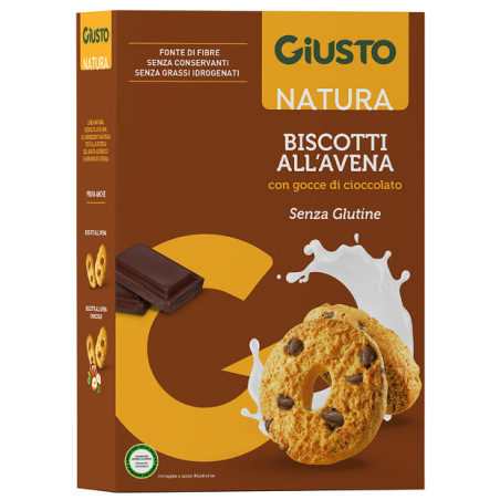 GIUSTO SENZA GLUTINE BISCOTTI AVENA GOCCE CIOCCOLATO 250 G