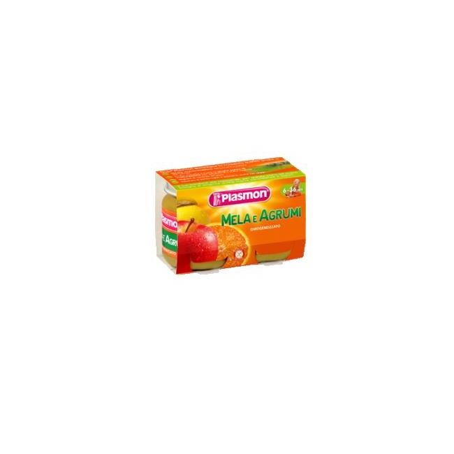 PLASMON OMOGENEIZZATO MELA AGRUMI 2 X 104 G