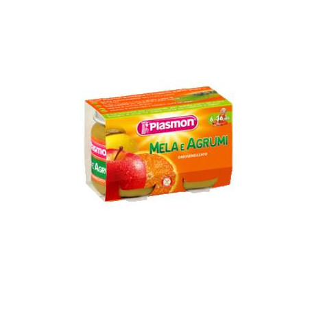 PLASMON OMOGENEIZZATO MELA AGRUMI 2 X 104 G