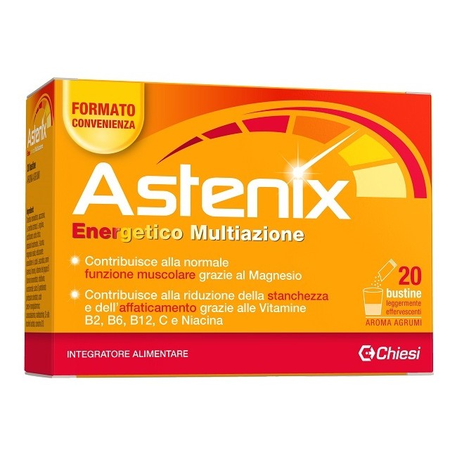 Confezione da 20 bustine di Astenix integratore per aumentare la performance energetica