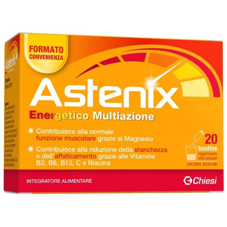 Confezione da 20 bustine di Astenix integratore per aumentare la performance energetica