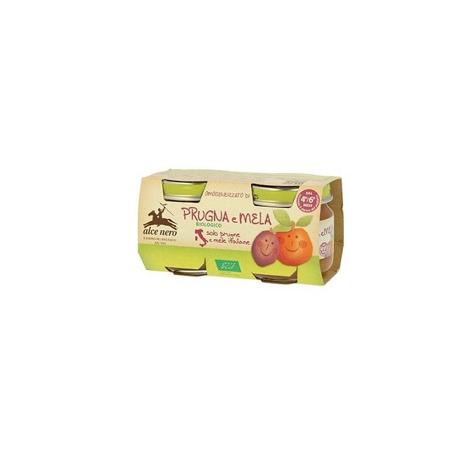 OMOGENEIZZATO PRUGNA E MELA BABY FOOD BIO 2 X 80 G