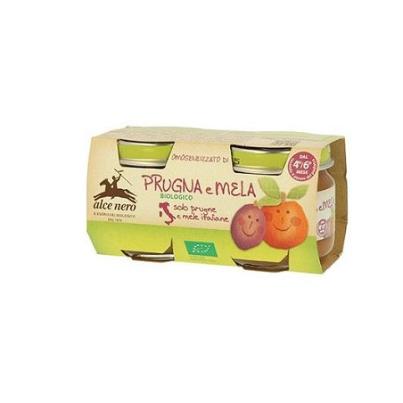 OMOGENEIZZATO PRUGNA E MELA BABY FOOD BIO 2 X 80 G