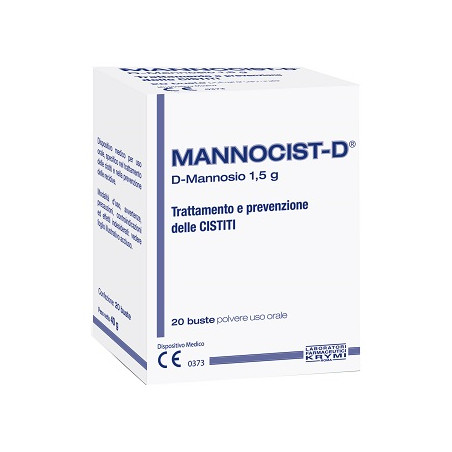 Confezione da 20 bustine di Mannocist-D integratore per benessere vie urinarie e cistite