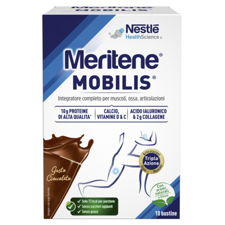 Confezione da 10 bustine di Meritene Mobilis per il benessere di ossa muscoli e articolazioni