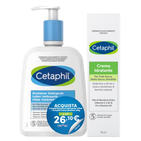 CETAPHIL BIPACK EMULSIONE DETERGENTE 470 ML + CREMA IDRATANTE 100 G