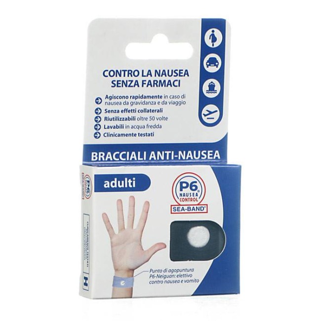 BRACCIALE ANTI NAUSEA PER ADULTI P6 NAUSEA CONTROL 2 PEZZI