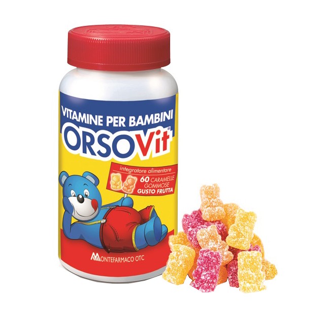 Confezione da 60 orsetti gommosi di Orsovit Multivitaminico per bambini