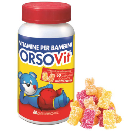 Confezione da 60 orsetti gommosi di Orsovit Multivitaminico per bambini