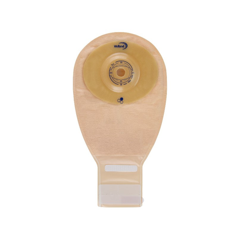 SACCA PER ILEOSTOMIA TRASPARENTE RITAGLIABILE WELLAND AURUM PROFILE ILEO MIDI DIAMETRO 13-48 MM INIZIO CONVESSITA' 48 MM 10 PEZZ