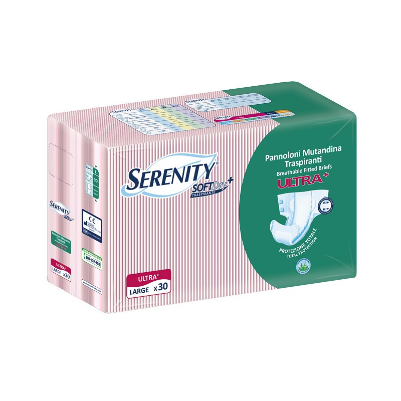 PANNOLONE A MUTANDINA SERENITY FITTED ULTRA + ALOE L 30 PEZZI