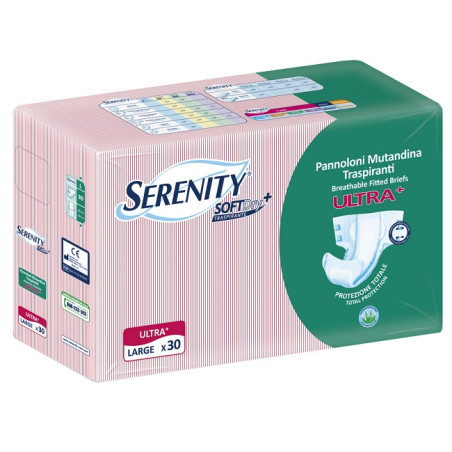 PANNOLONE A MUTANDINA SERENITY FITTED ULTRA + ALOE L 30 PEZZI