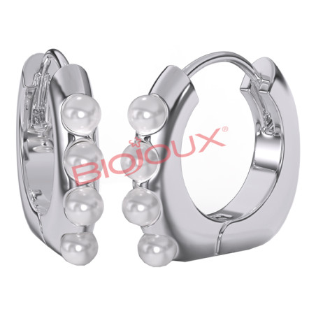 BJT316 ORECCHINO DOLORES PEARLS 18MM STEEL SILK