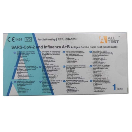 TEST ANTIGENICO RAPIDO COVID-19 ALLTEST AUTODIAGNOSTICO DETERMINAZIONE QUALITATIVA ANTIGENI SARS-COV-2 E INFLUENZA A+B IN TAMPON