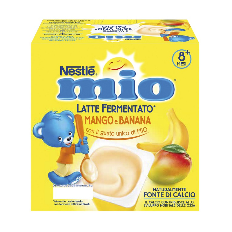 MIO MERENDA LATTE FERMENTATO MANGO E BANANA 4 PEZZI DA 100 G