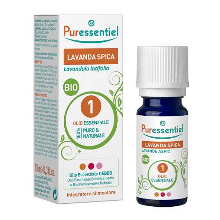 PURESSENTIEL LAVANDA SPICA OLIO ESSENZIALE BIO 10 ML