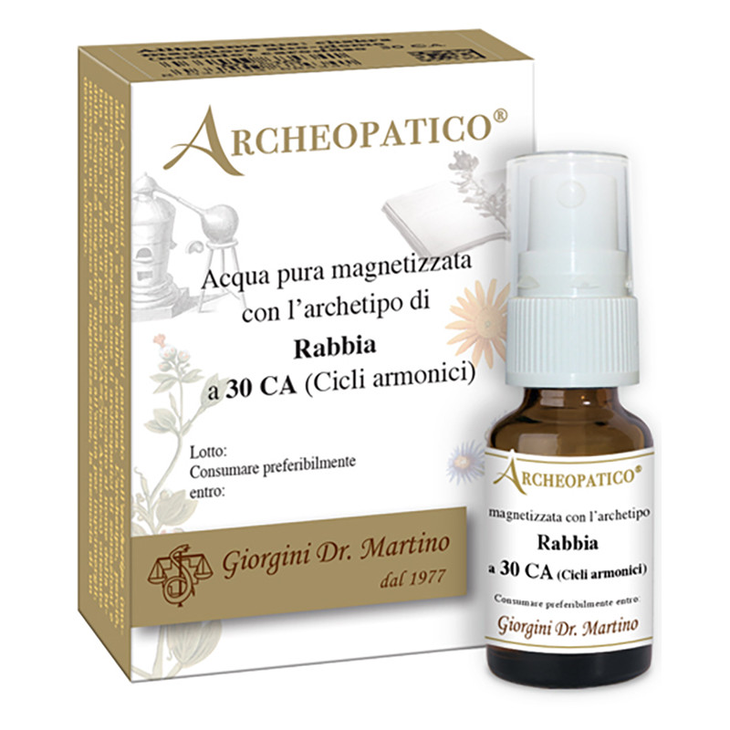 ARCHEOPATICO ACQUA PURA MAGNETIZZATA CON ARCHETIPO RABBIA A 30 CICLI ARMONICI 10 ML