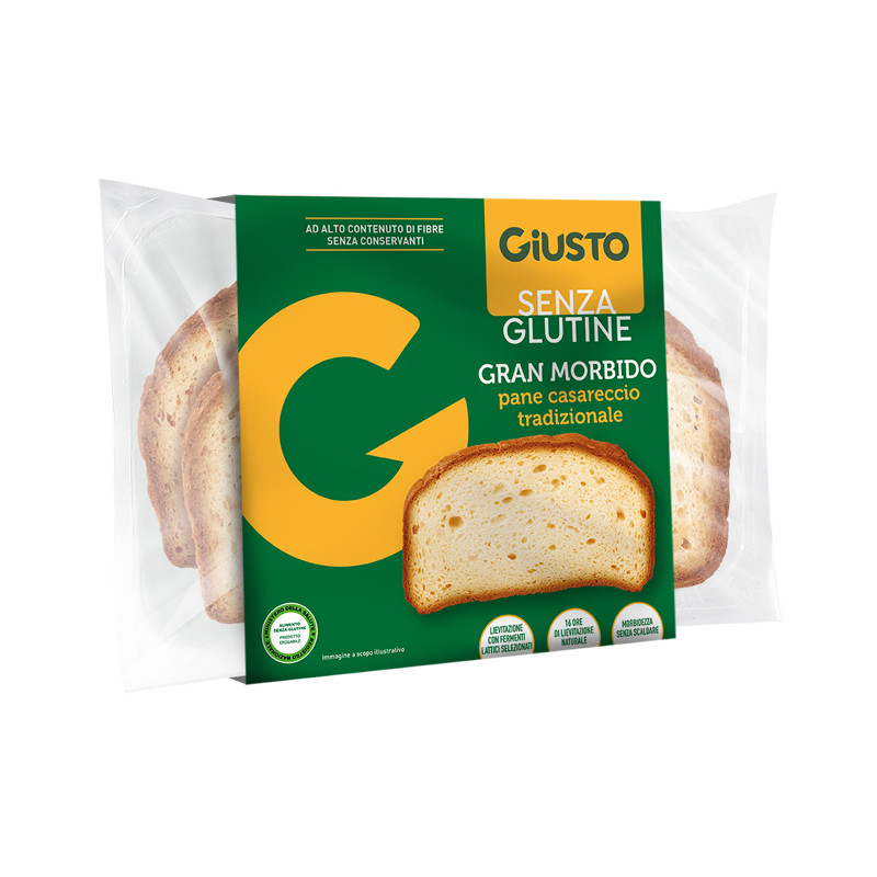 GIUSTO SENZA GLUTINE GRAN MORBIDO PANE CASARECCIO 200 G