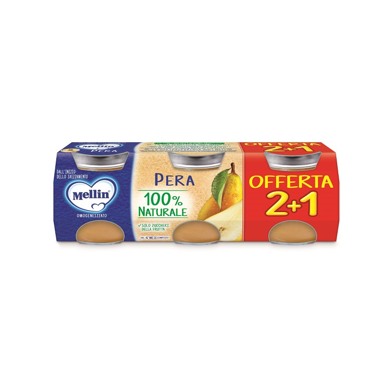 MELLIN OMOGENEIZZATO PERA 3 PEZZI DA 100 G