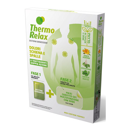 THERMORELAX PHYTO GEL DOLORI SCHIENA E SPALLE FASE 1 GEL SOLLIEVO IMMEDIATO E FASE 2 MAXI CEROTTO GEL MULTIFUNZIONALE CON ERBE 6