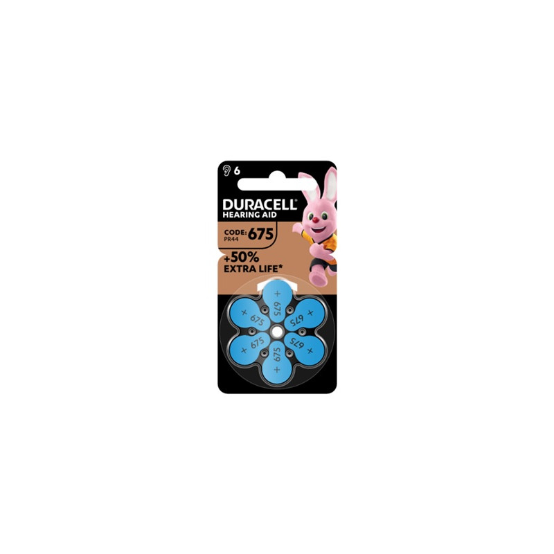 DURACELL EASY TAB 675 BLU BATTERIA PER APPARECCHIO ACUSTICO 6 PEZZI