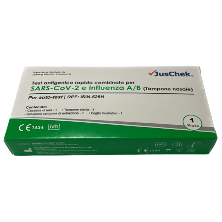 TEST ANTIGENICO RAPIDO COVID-19 ALLTEST AUTODIAGNOSTICO DETERMINAZIONE QUALITATIVA ANTIGENI SARS-COV-2 E INFLUENZA A+B IN TAMPON