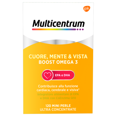 MULTICENTRUM CUORE MENTE E VISTA BOOST OMEGA 3 120 MINI PERLE