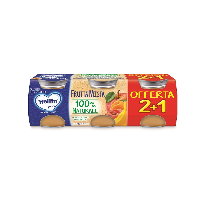 MELLIN OMOGENEIZZATO FRUTTA MISTA 3 PEZZI DA 100 G