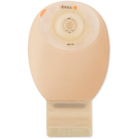 DANSAC NOVALIFE TRE 1 SACCA APERTA OPACA SOFTCONVEX MIDI PER ILEOSTOMIA CON FINESTRA RITAGLIABILE 15-24MM 350 ML 10 PEZZI