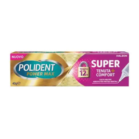 CREMA ADESIVA PROTESI DENTALI POLIDENT POWER MAX SUPER TENUTA+COMFORT 40 G