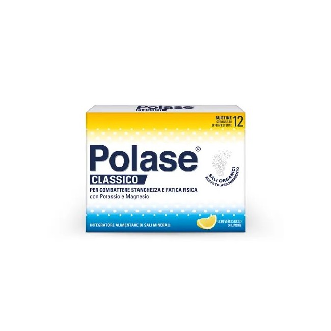 Polase Classico Gusto Limone Integratore Di Magnesio e Potassio 12 Bustine