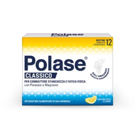 Polase Classico Gusto Limone Integratore Di Magnesio e Potassio 12 Bustine