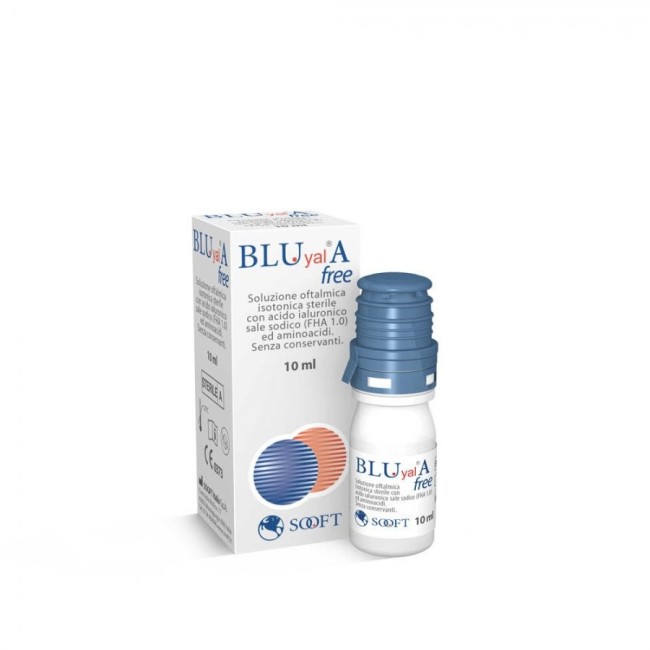 Confezione da 10 ml di Bluyal A free collirio lubrificante idratante per secchezza oculare