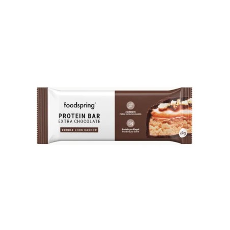 1 barretta proteica Foodspring extra cioccolato gusto doppio cioccolato